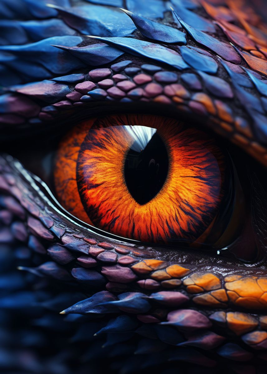 'Dragon Eye Color' Poster, picture, metal print, paint by ...