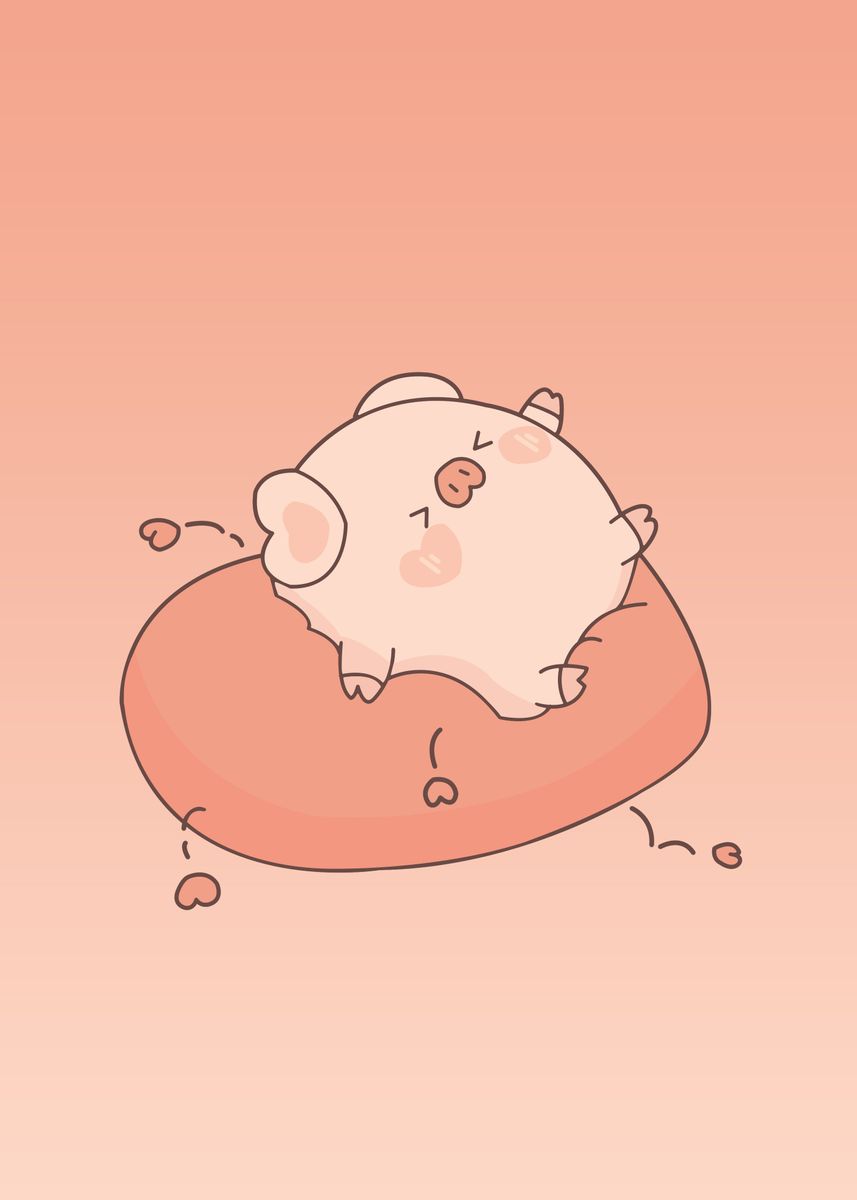 'pig cute animal ' Poster by Aqsa Acosta Displate