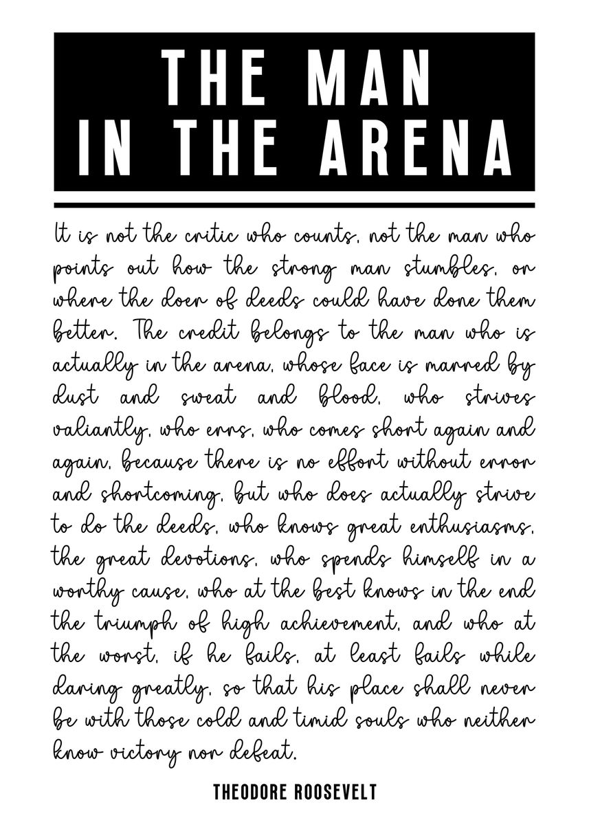 'The Man in the Arena' Poster, picture, metal print, paint by Nae ...