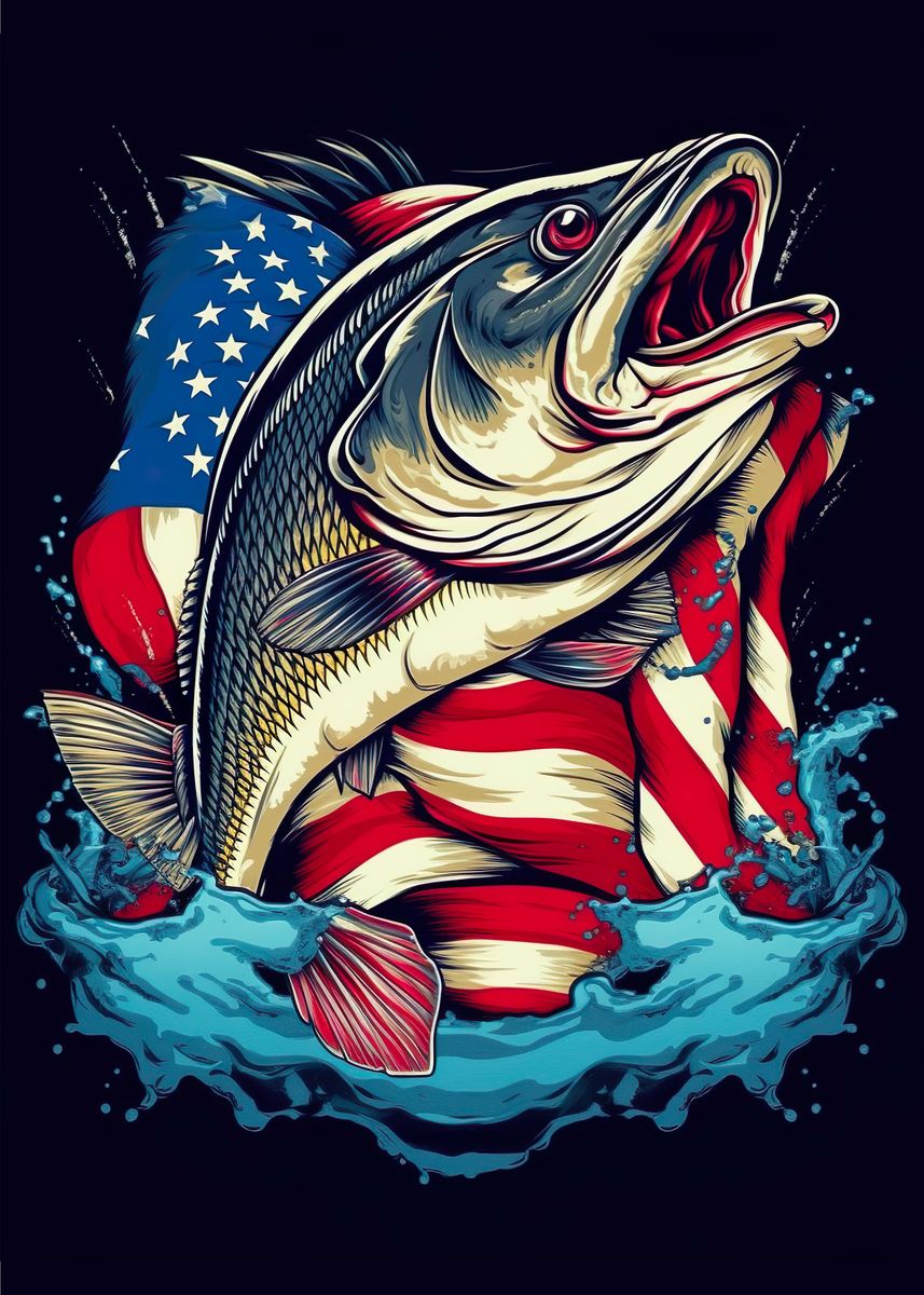American Flag Vintage Bass Fisherman Personalized Phone Case