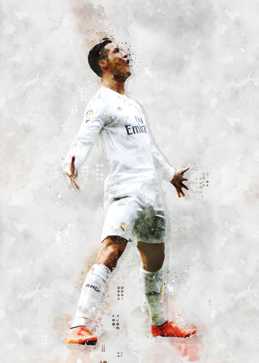 'Ronaldo Football Player' Poster, picture, metal print, paint by Yellow ...