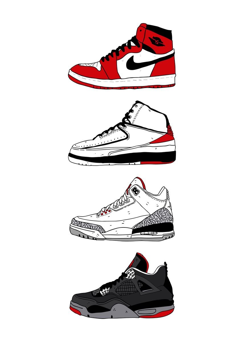 'Evolution Sneakers' Poster, picture, metal print, paint by Fudin ...