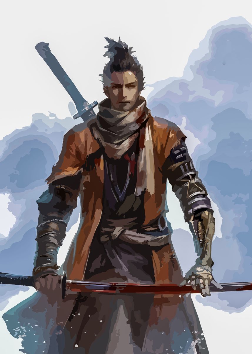 'Sekiro the wolf samurai' Poster, picture, metal print, paint by ...