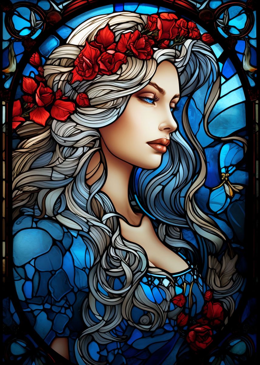 'The Lady in Blue' Poster, picture, metal print, paint by Polymath ...