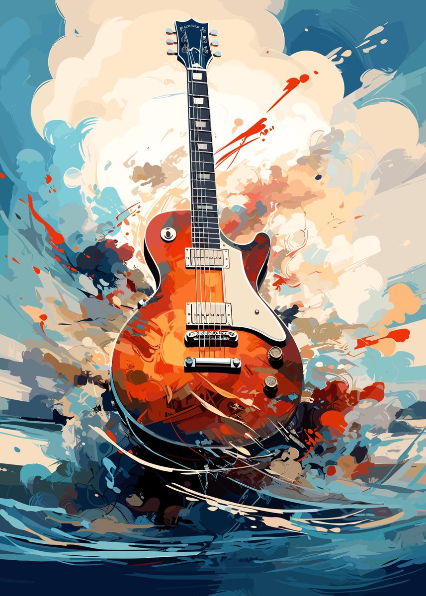 'Guitar Art' Poster, Picture, Metal Print, Paint By Lavina | Displate