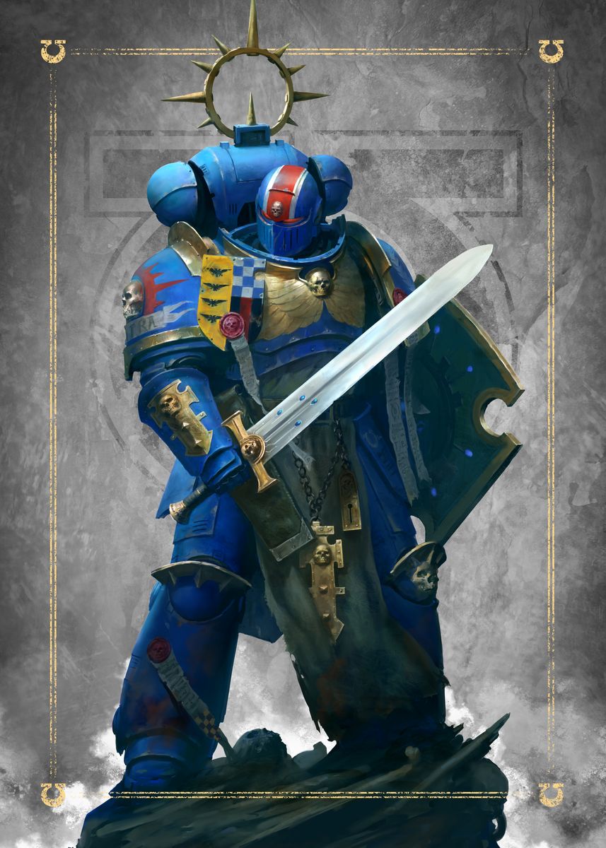 'Ultramarines Bladeguard' Poster, Picture, Metal Print, Paint By ...