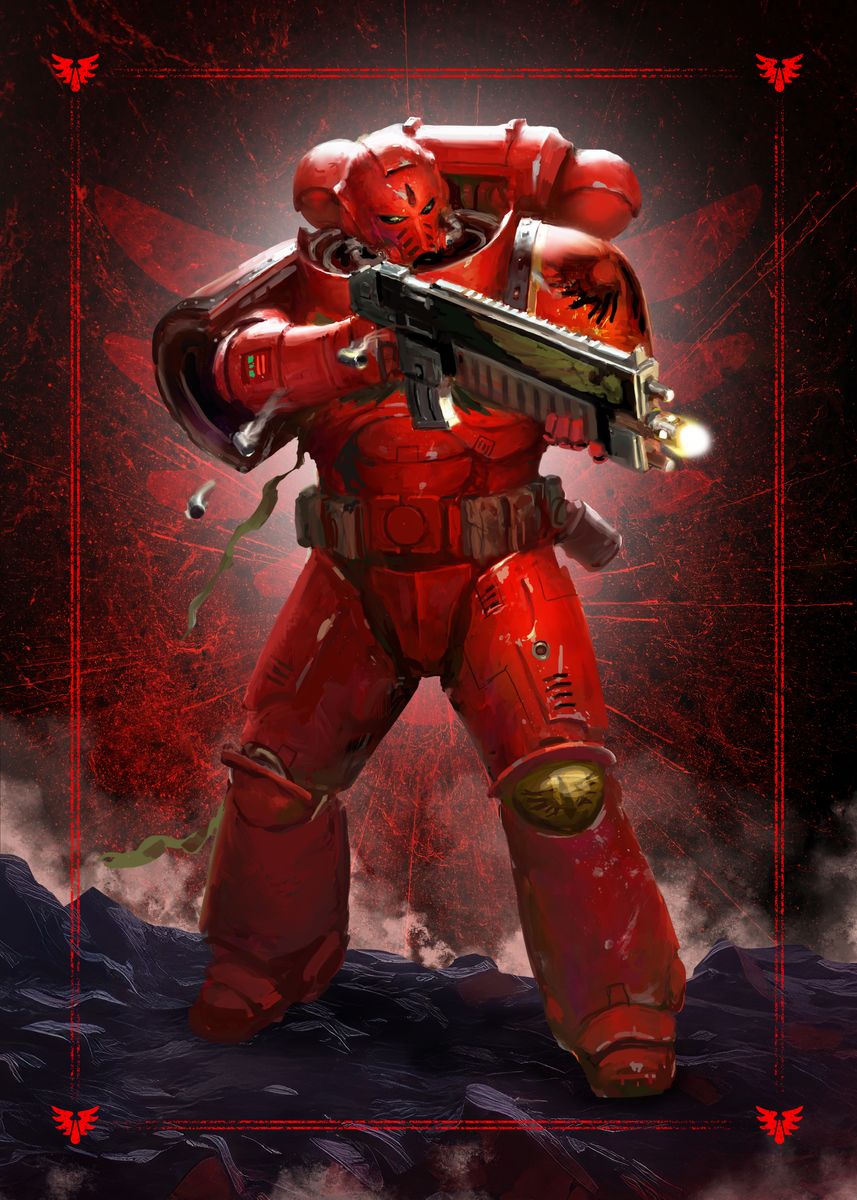 Blood Angels Intercessor Poster, picture, metal print, paint by Warhammer  | Displate