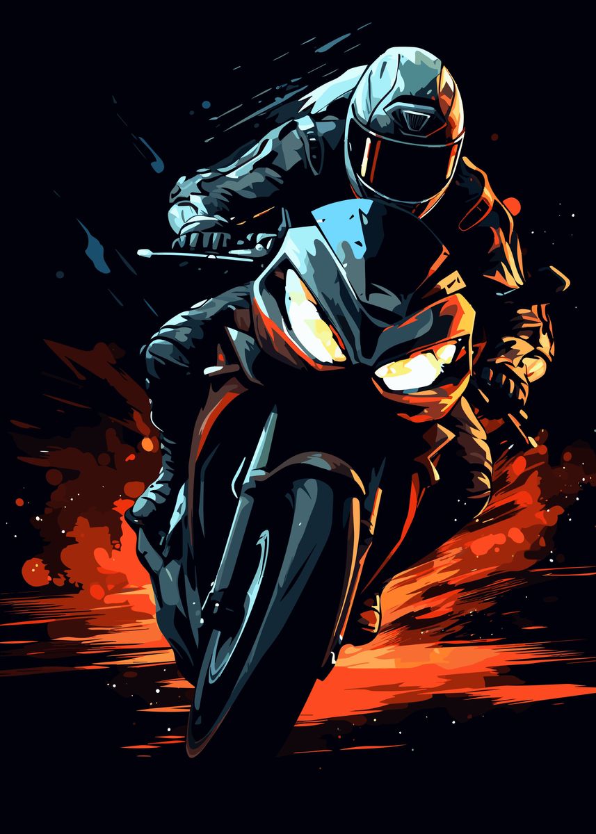 'Motorcycle Supersportler' Poster, picture, metal print, paint by Mesh ...