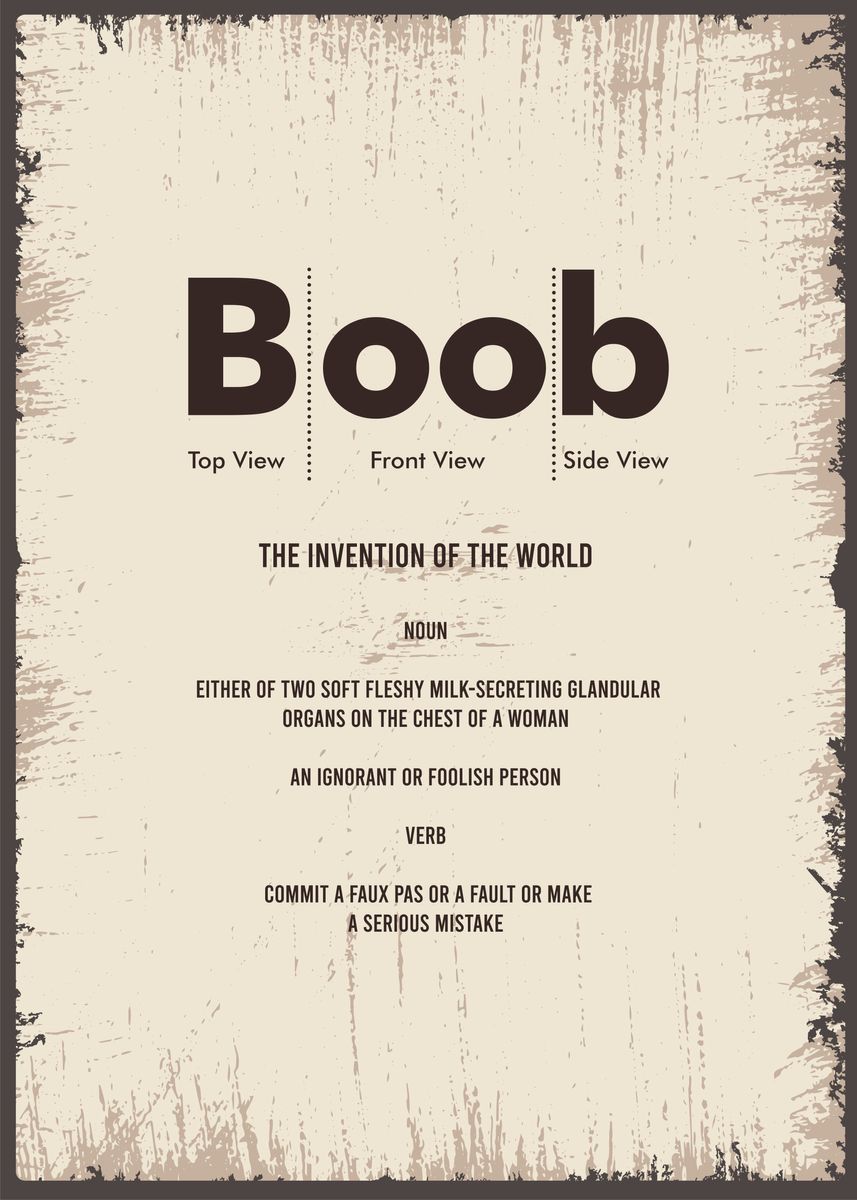 boob view definition' Poster, picture, metal print, paint by Bestselling  Displate