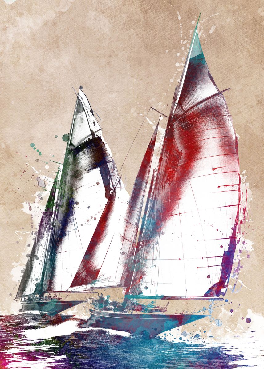 Boats Racing Sport Art Poster By Jbjart Justyna Jaszke Displate