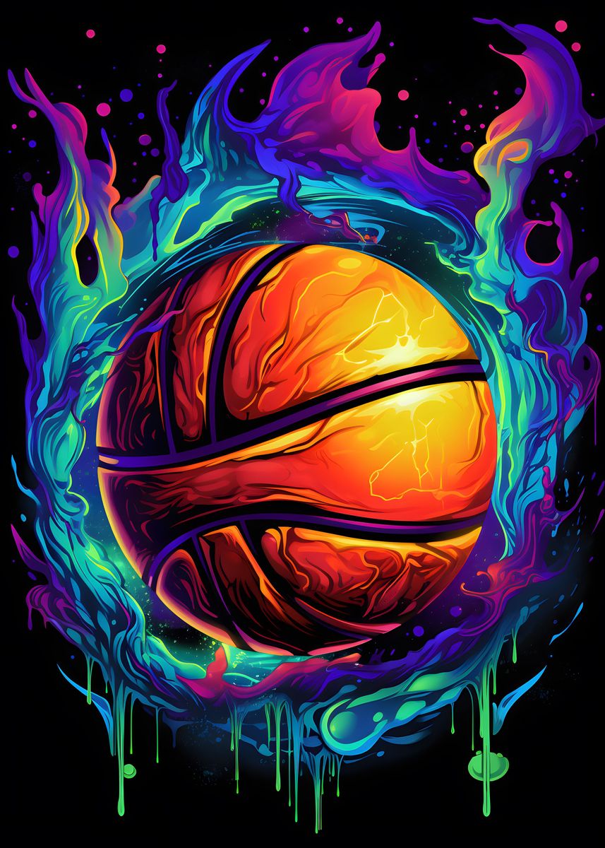 'abstract Basketball Design' Poster, Picture, Metal Print, Paint By 