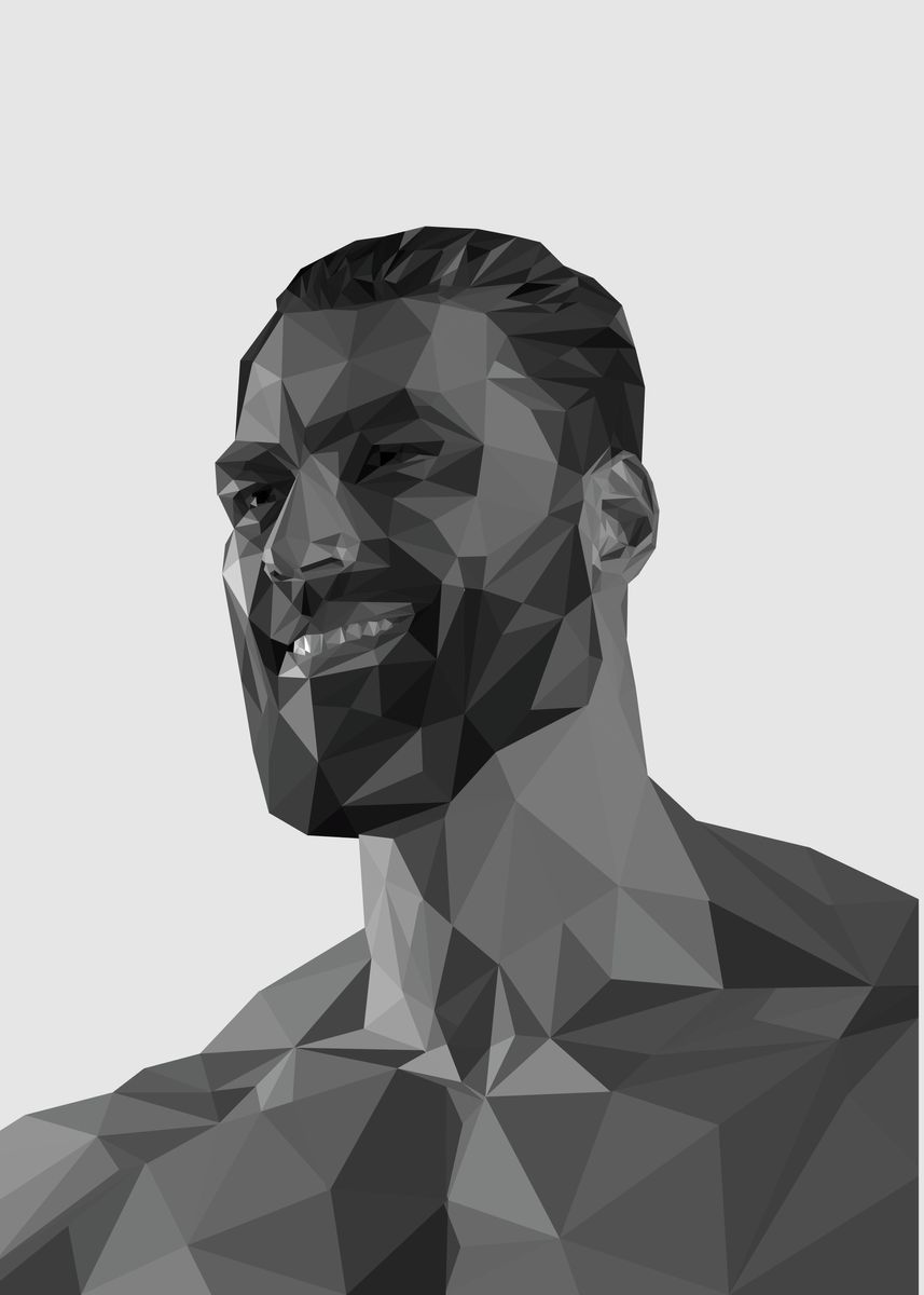 Giga Chad Meme Poster Picture Metal Print Paint By Lowpoly Posters Displate