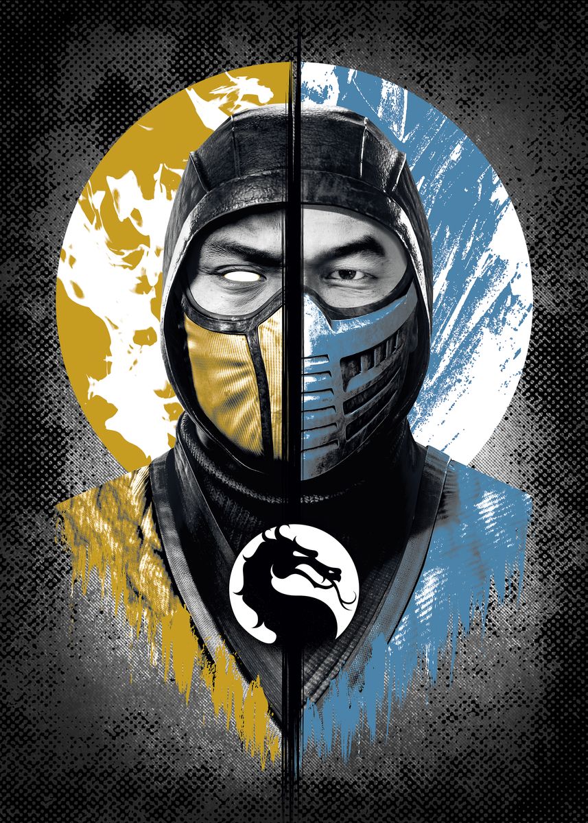 'Ninja Face Off' Poster, picture, metal print, paint by Mortal Kombat ...