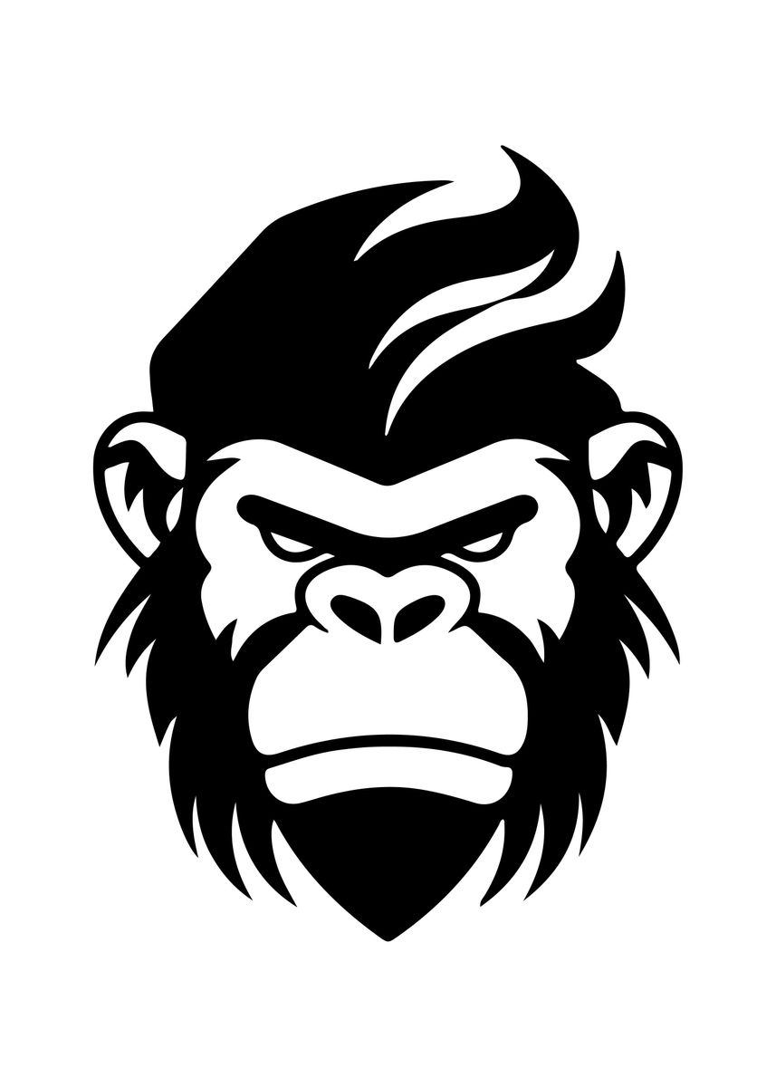 'Gorilla Stencil Design' Poster, picture, metal print, paint by ...
