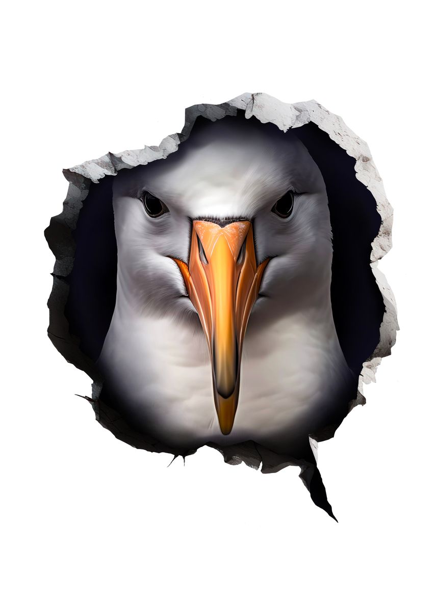 'Albatross Face Wall Gift' Poster, picture, metal print, paint by Hexor ...