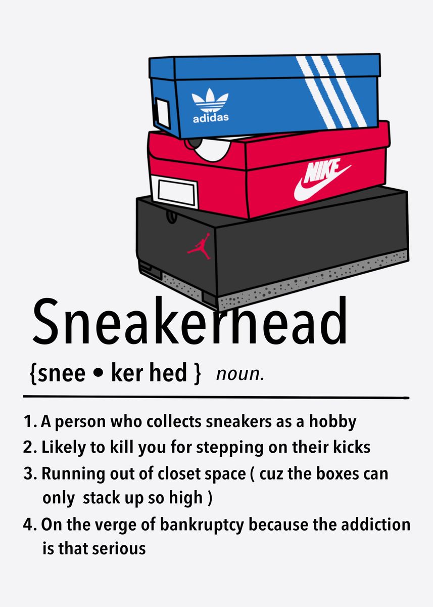 'Sneakers definition' Poster, picture, metal print, paint by Selja Myndir Displate