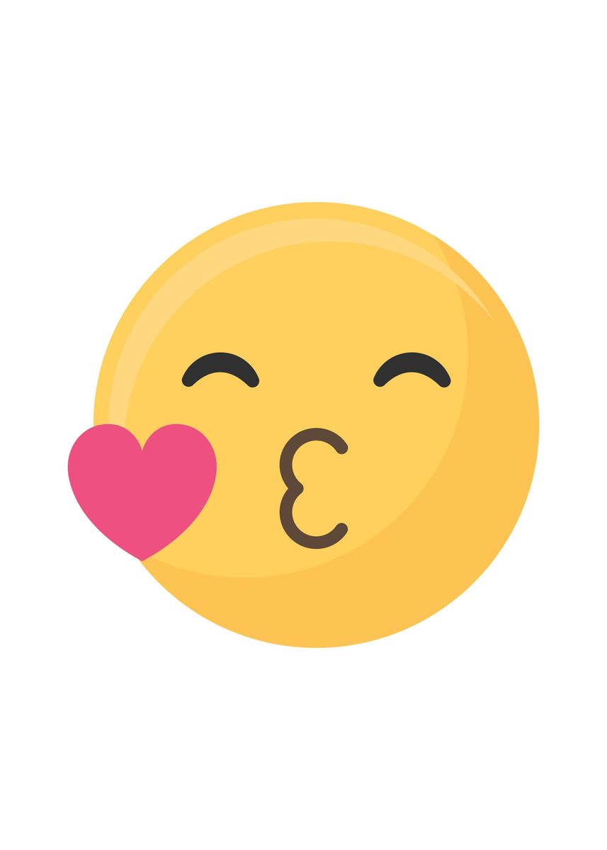 'Emoji kiss' Poster, picture, metal print, paint by Dede Wiradinata ...
