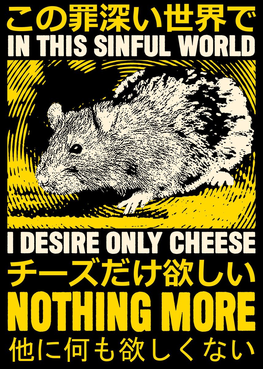 Give Me A Cheese With Nothing 'I Desire Only Cheese' Poster, picture, metal print, paint by John