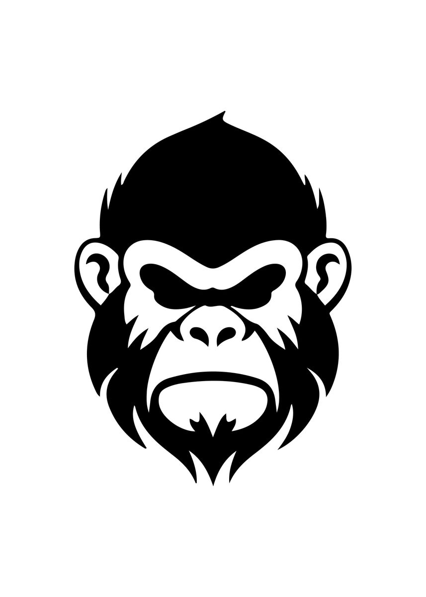 'Gorilla Stencil Design' Poster, picture, metal print, paint by Sabiqul ...