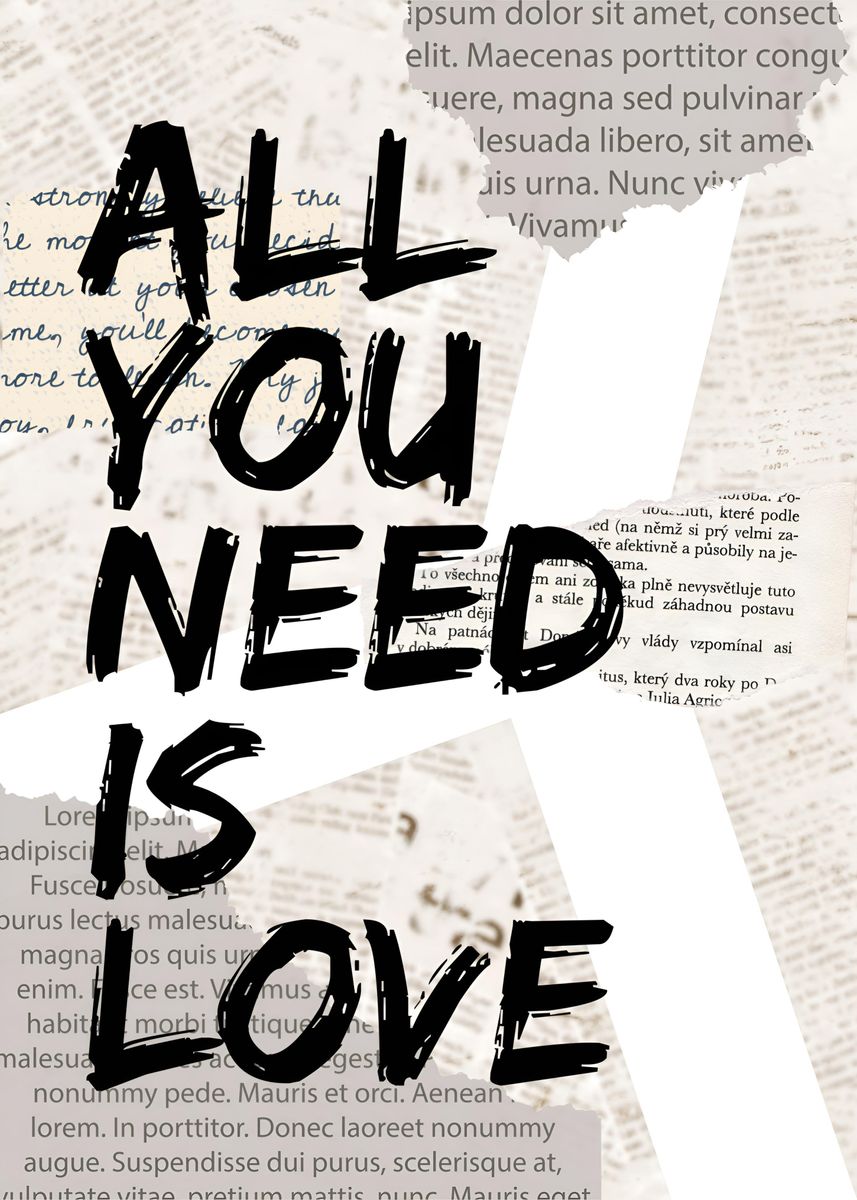 ‘All You Need Is Love’ Poster, picture, metal print, paint by Ydha