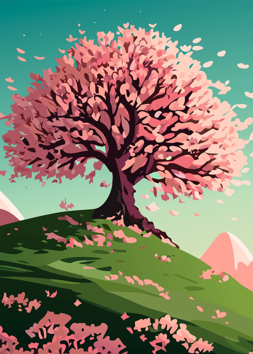 'Cherry Blossom Tree' Poster, picture, metal print, paint by Fabian ...