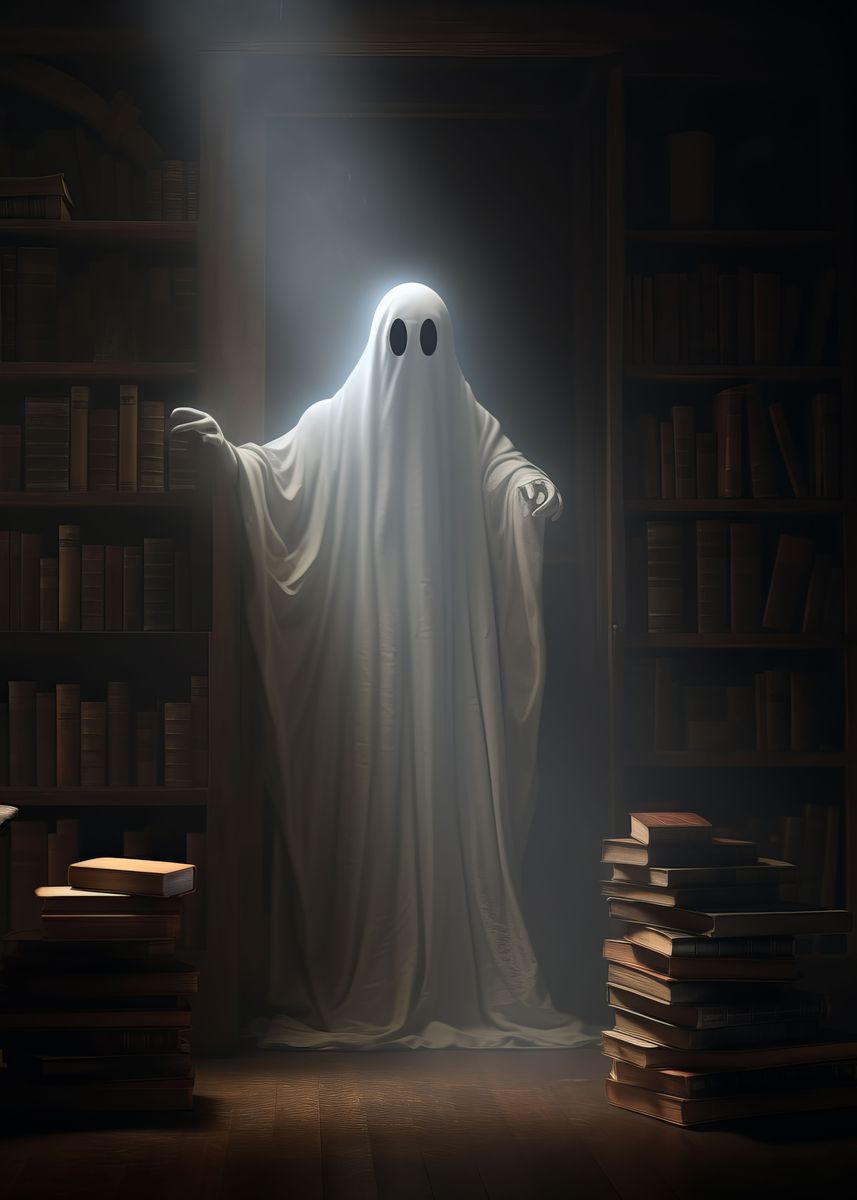 'Library Ghost ' Poster, picture, metal print, paint by Craig Doogan ...