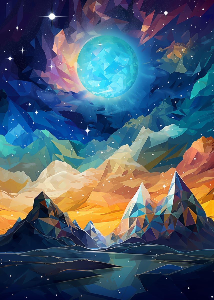 'Abstract Horizons' Poster, picture, metal print, paint by Katsu Art