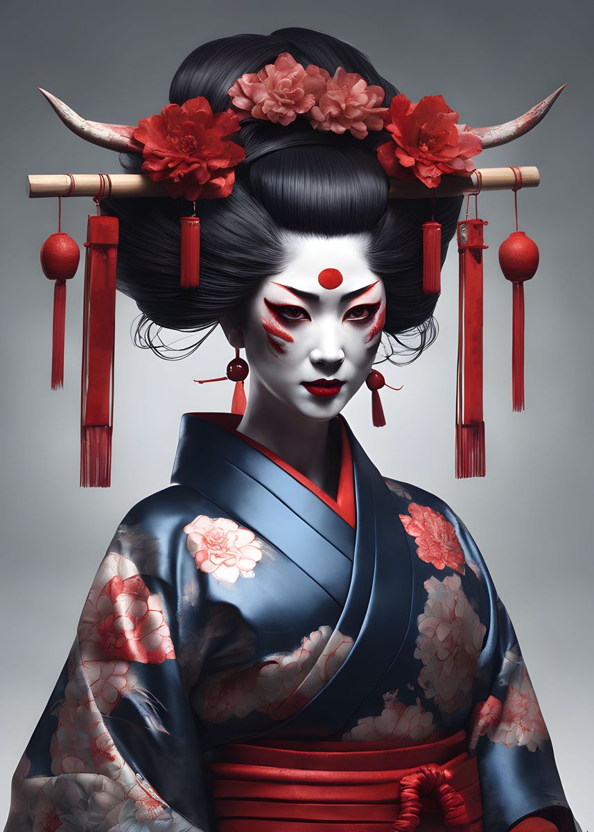 'ghostly geisha' Poster, picture, metal print, paint by Kimiko Studio ...