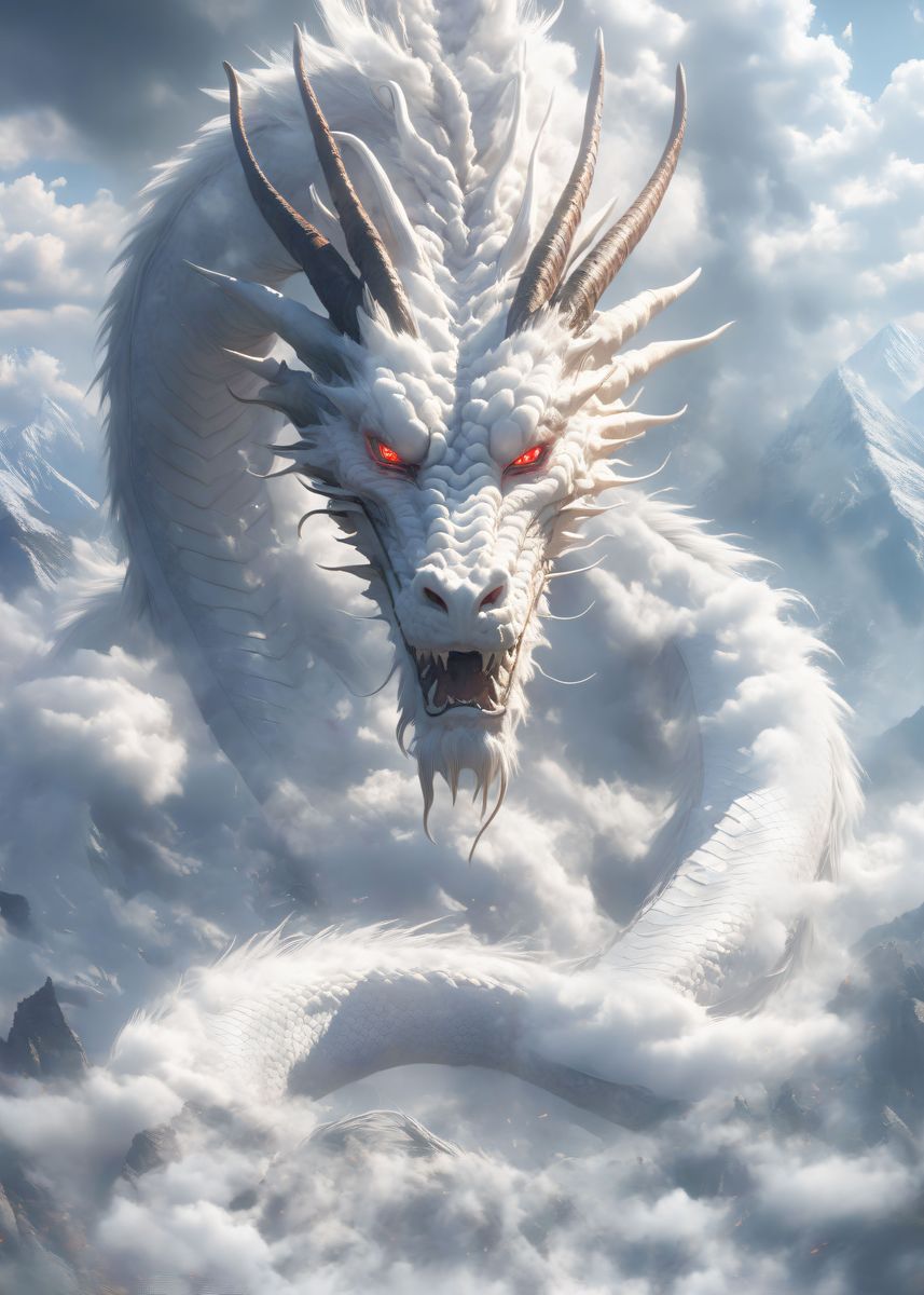 'Mystical White Dragon' Poster, picture, metal print, paint by Naoh ...