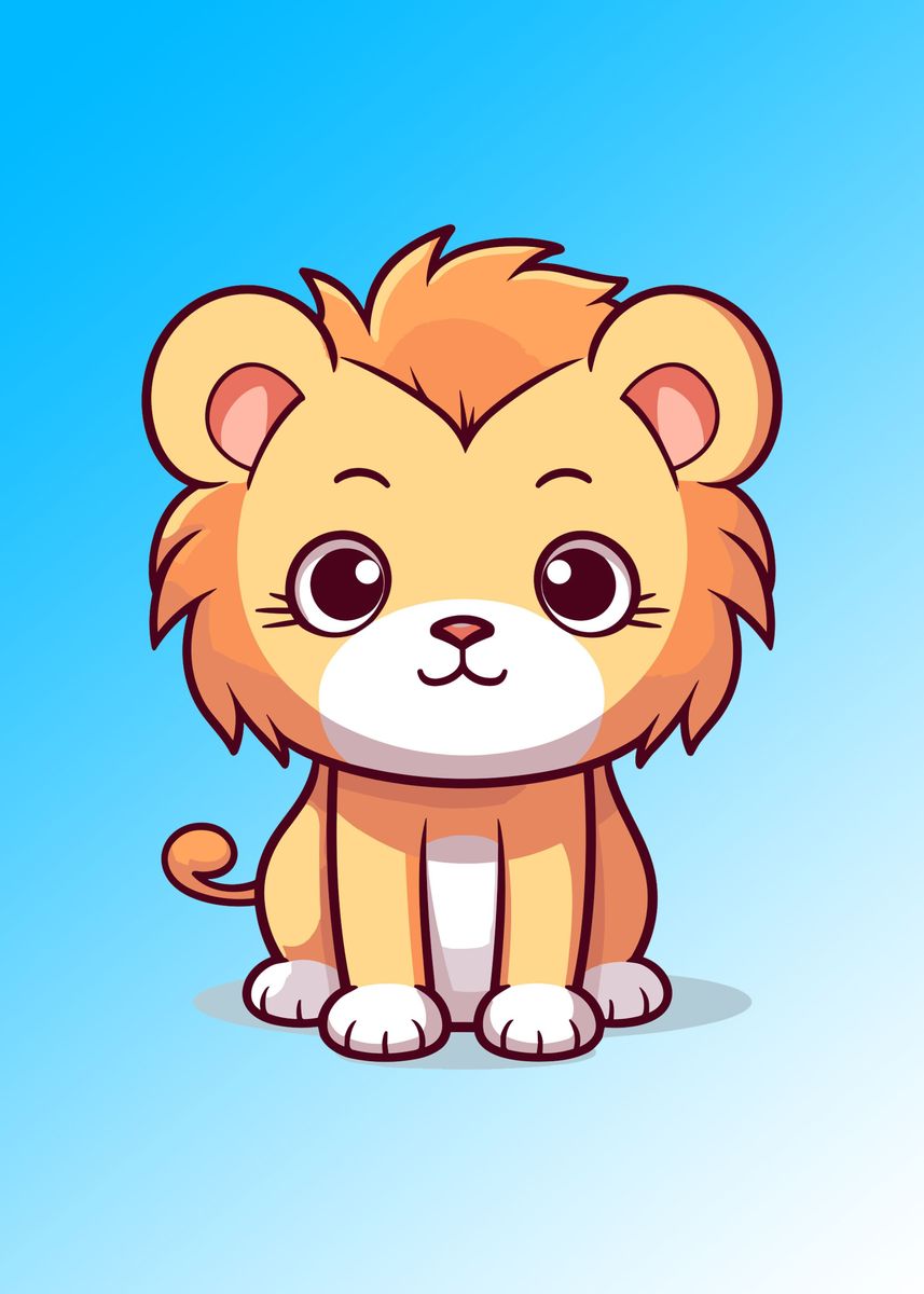 'cute lion ' Poster by daniel snichols | Displate