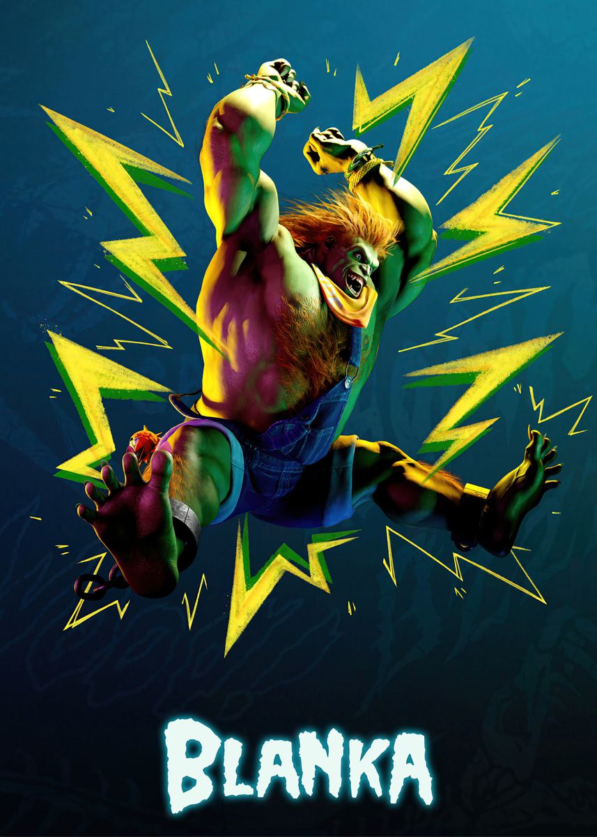 'Blanka' Poster, picture, metal print, paint by Street Fighter | Displate