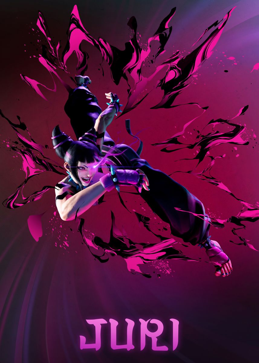 'Juri' Poster, picture, metal print, paint by Street Fighter | Displate
