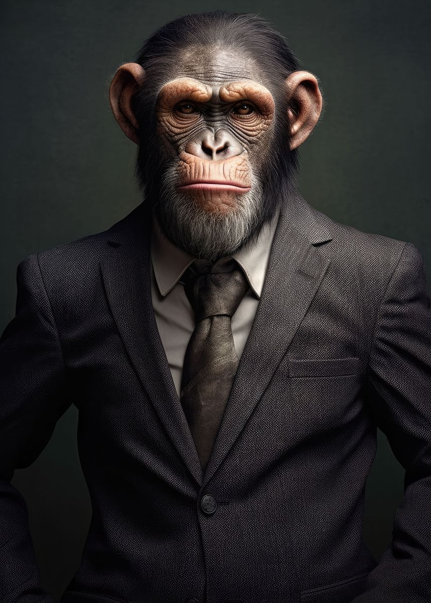 'Monkey Suit' Poster, picture, metal print, paint by DecoyDesign | Displate