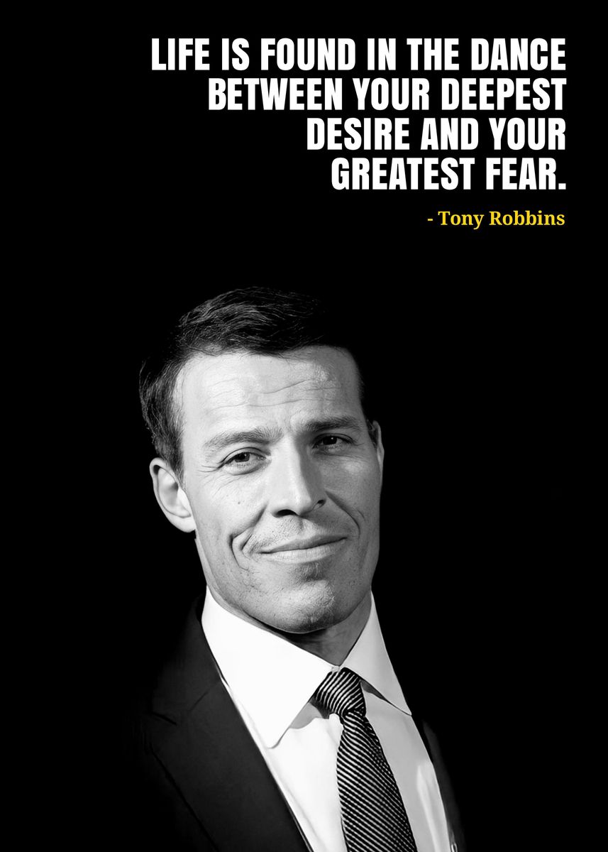 'Tony Robbins quotes ' Poster, picture, metal print, paint by Extrons Art and Design | Displate