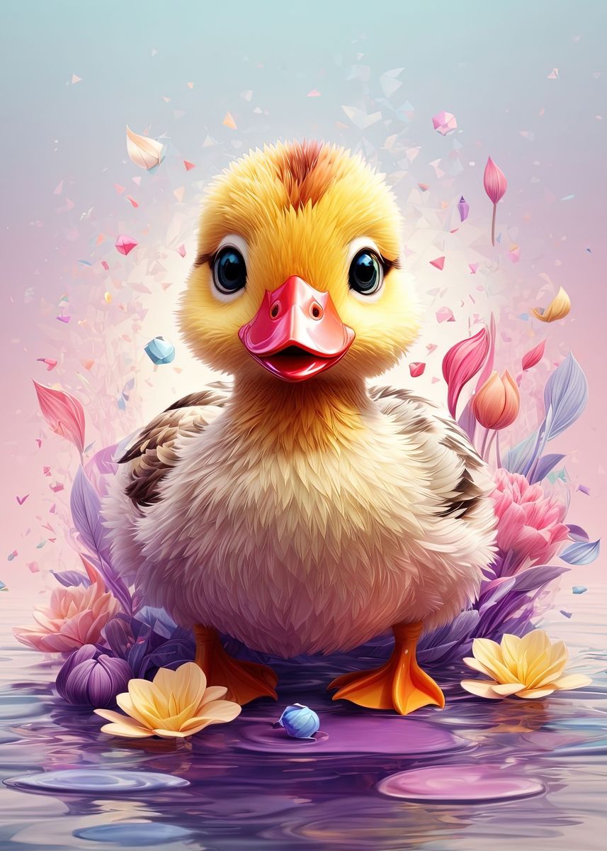 'Little Duck' Poster, picture, metal print, paint by Senja Kolesnyk ...