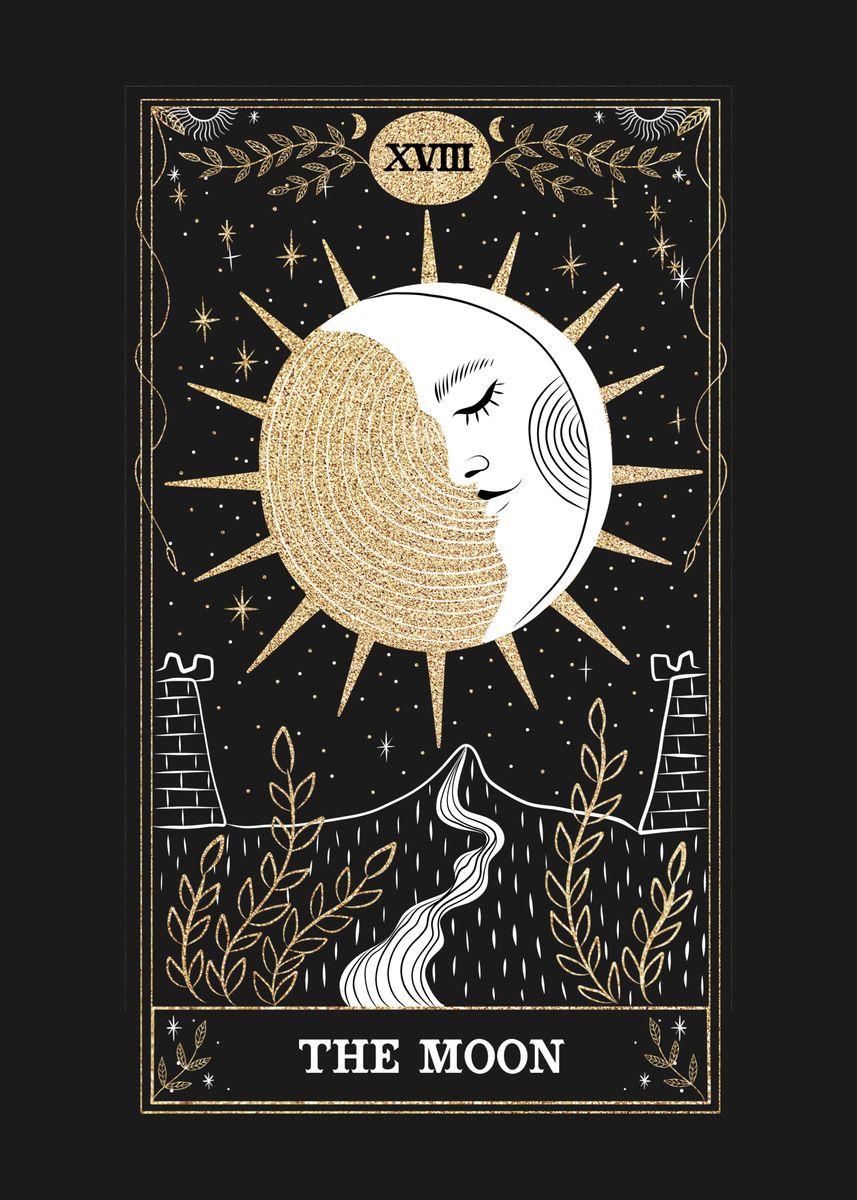 'The Moon Tarot Card' Poster, picture, metal print, paint by SoulArt ...