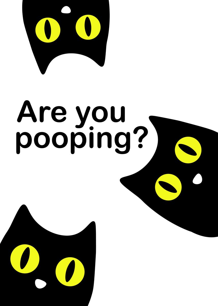 Metal Poster Displate Black Cat Are You Pooping With Magnet Mounting  System Included - Funny Bathroom