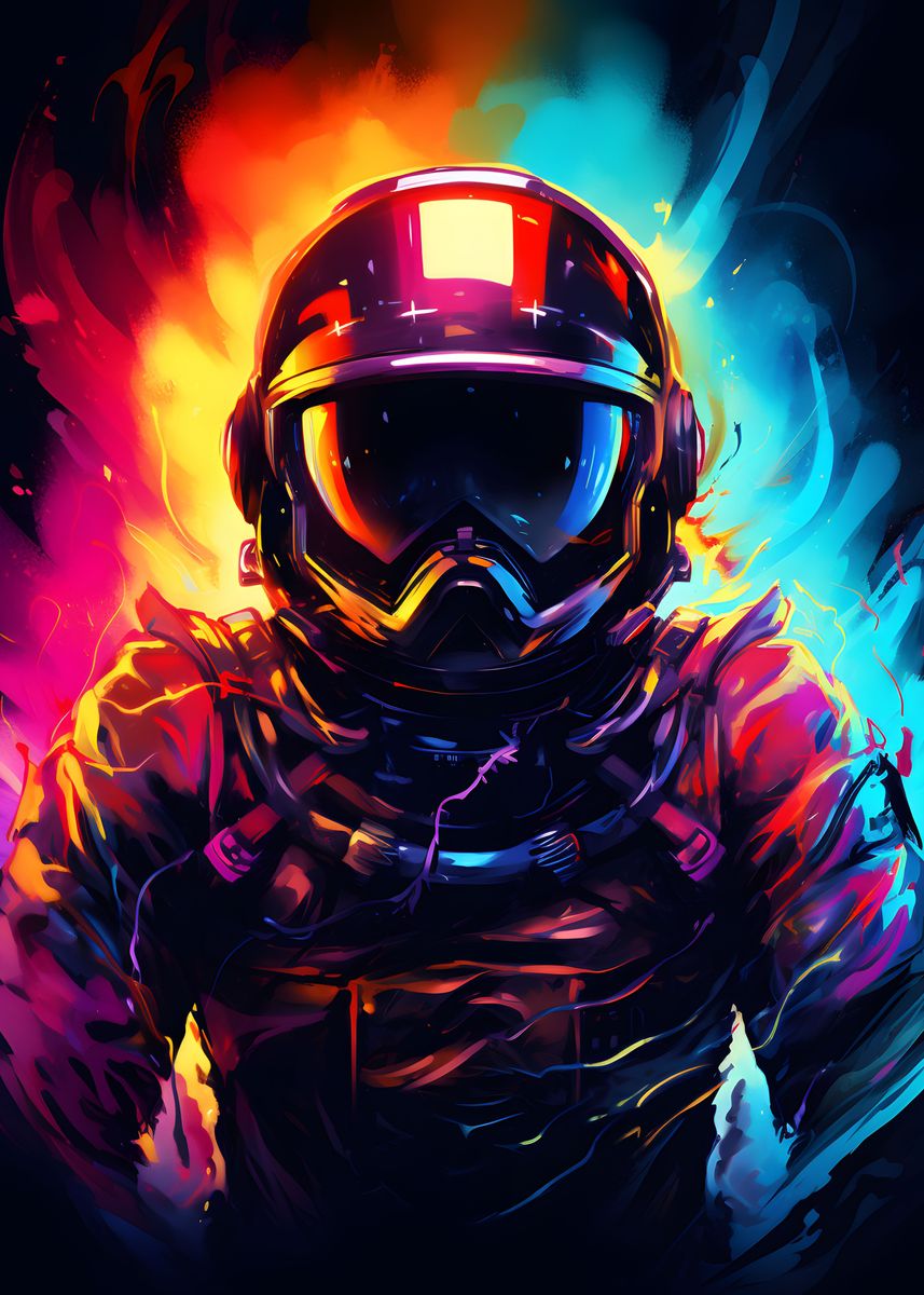 Surreal Art Spaceman Art Astronaut Colorful Art 