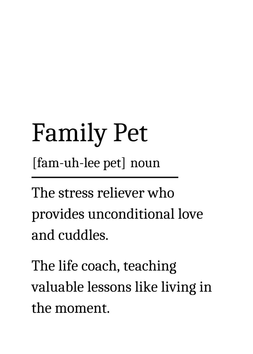 'Family Pet Definition' Poster by Neo Design Displate