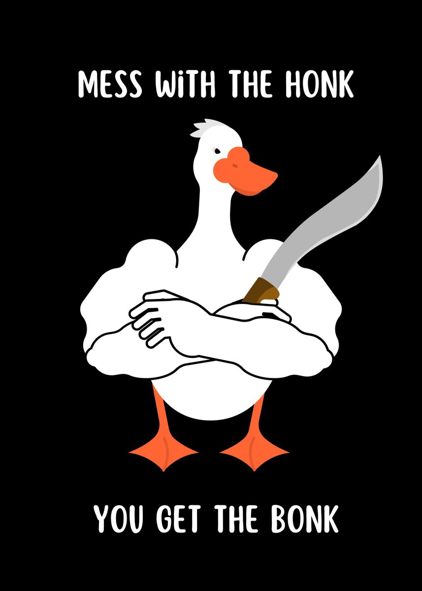 'Funny Goose Game' Poster, picture, metal print, paint by Tech Manis ...