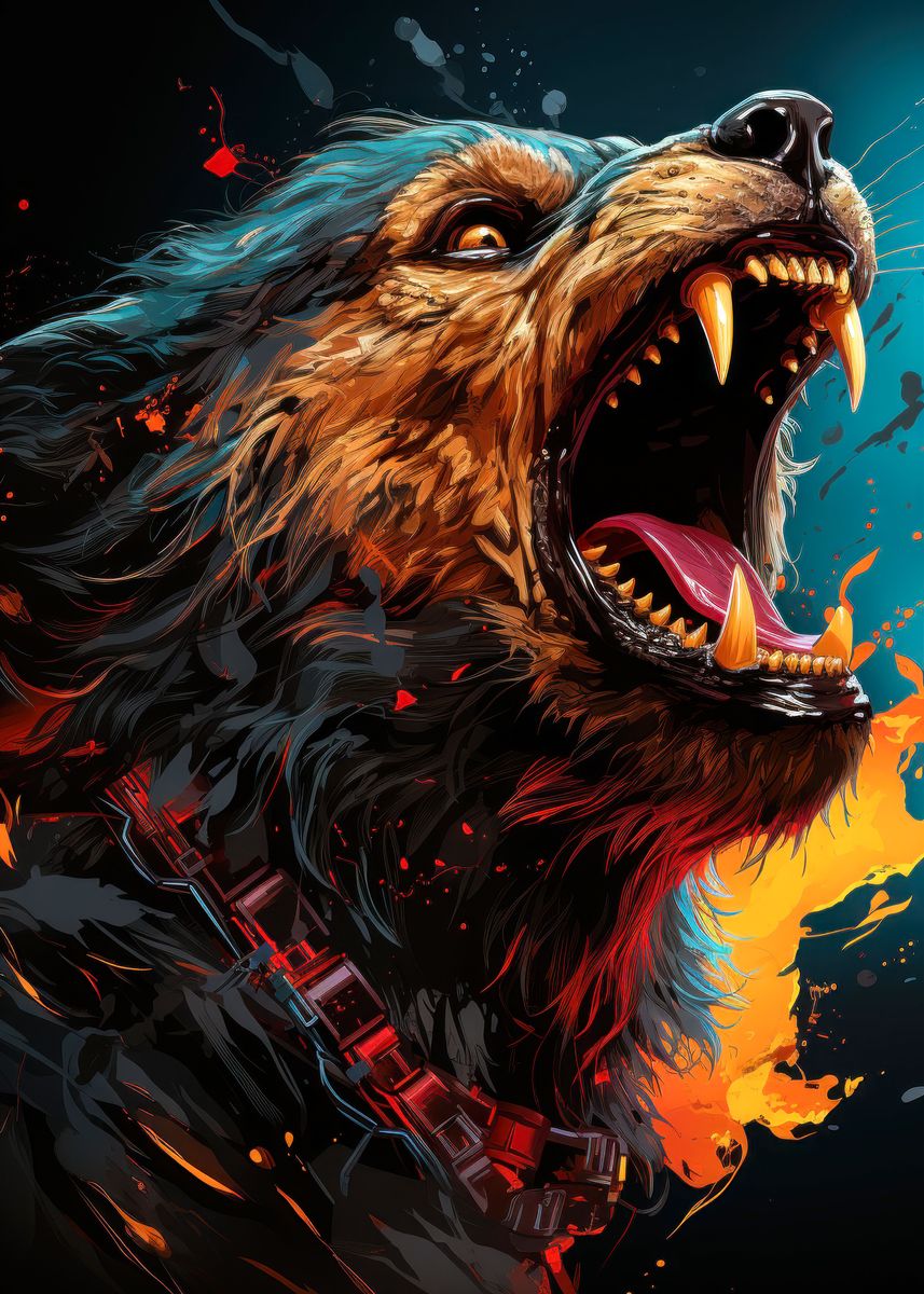 'savage wolf' Poster, picture, metal print, paint by Adel S | Displate