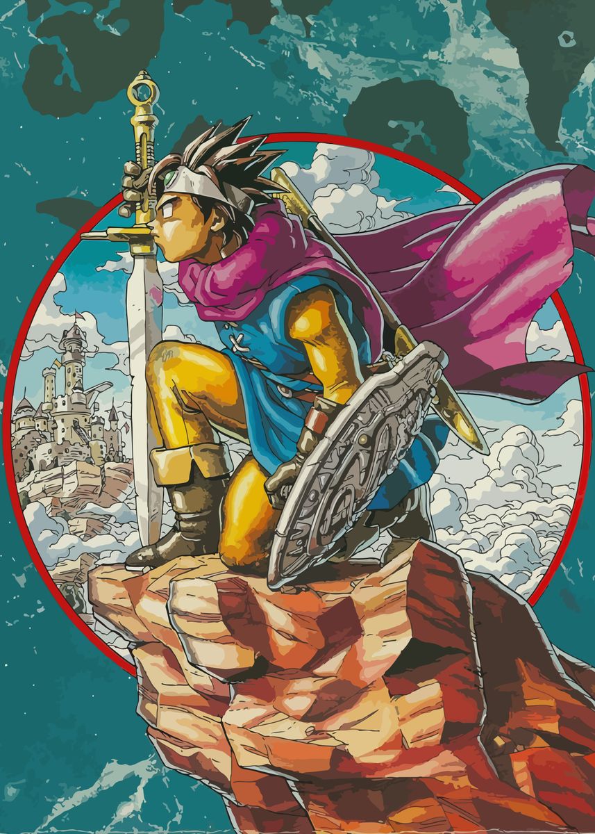 'fight dragon quest' Poster, picture, metal print, paint by ROKIE ...