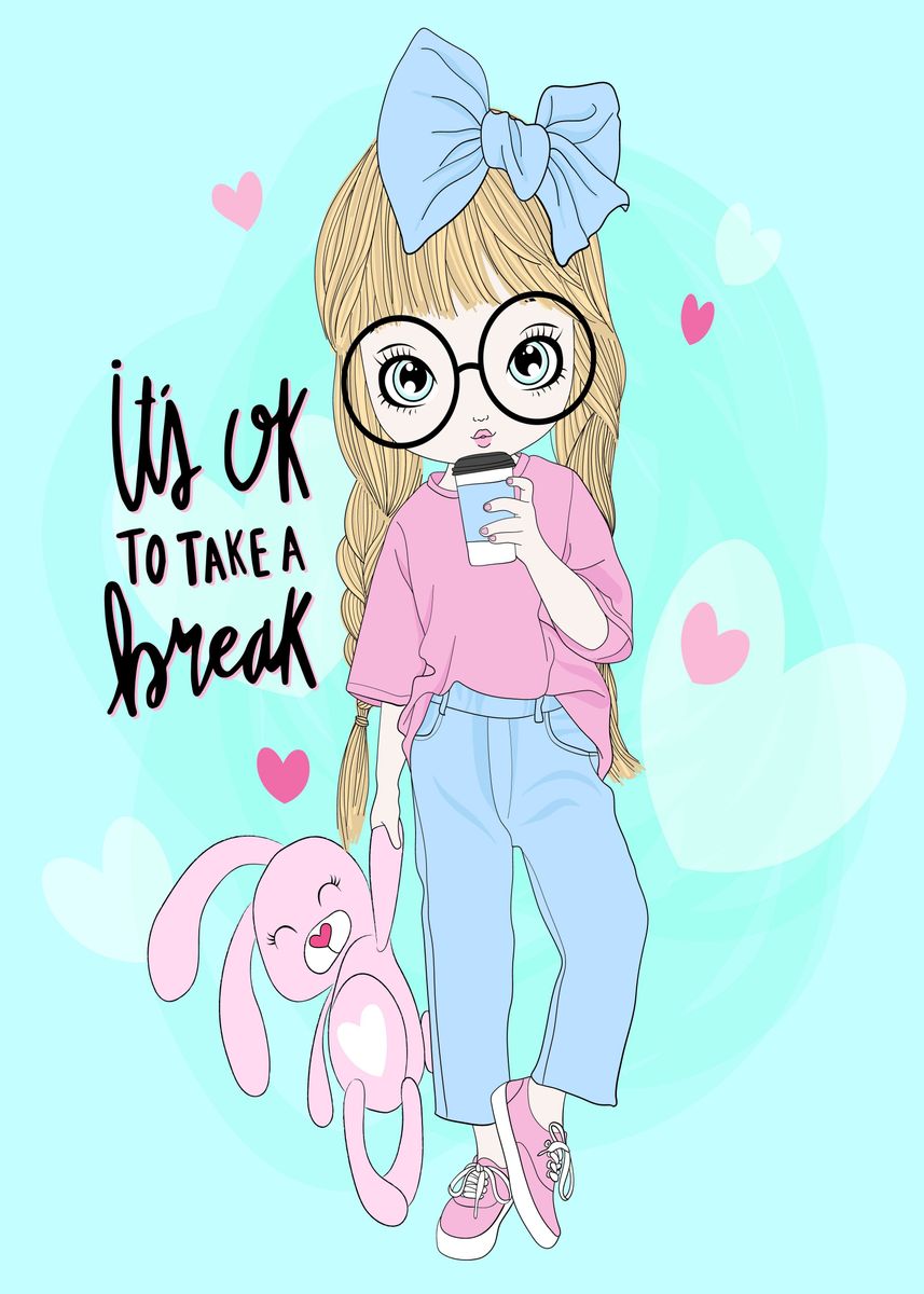 'cute girl aesthetic' Poster, picture, metal print, paint by Biliacci ...