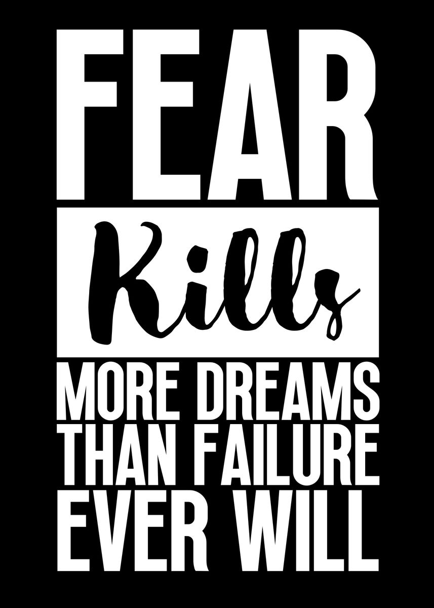 'Fear Kills Dreams' Poster, picture, metal print, paint by Yess | Displate