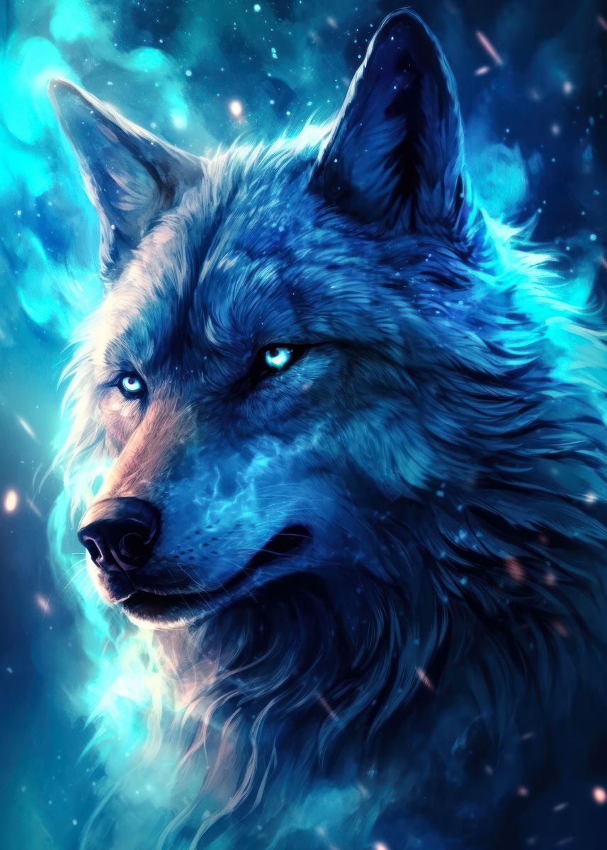 'fierce space wolf' Poster, picture, metal print, paint by Adel S ...