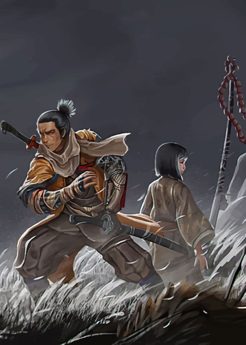 'The Wolf Sekiro' Poster, picture, metal print, paint by R E X | Displate