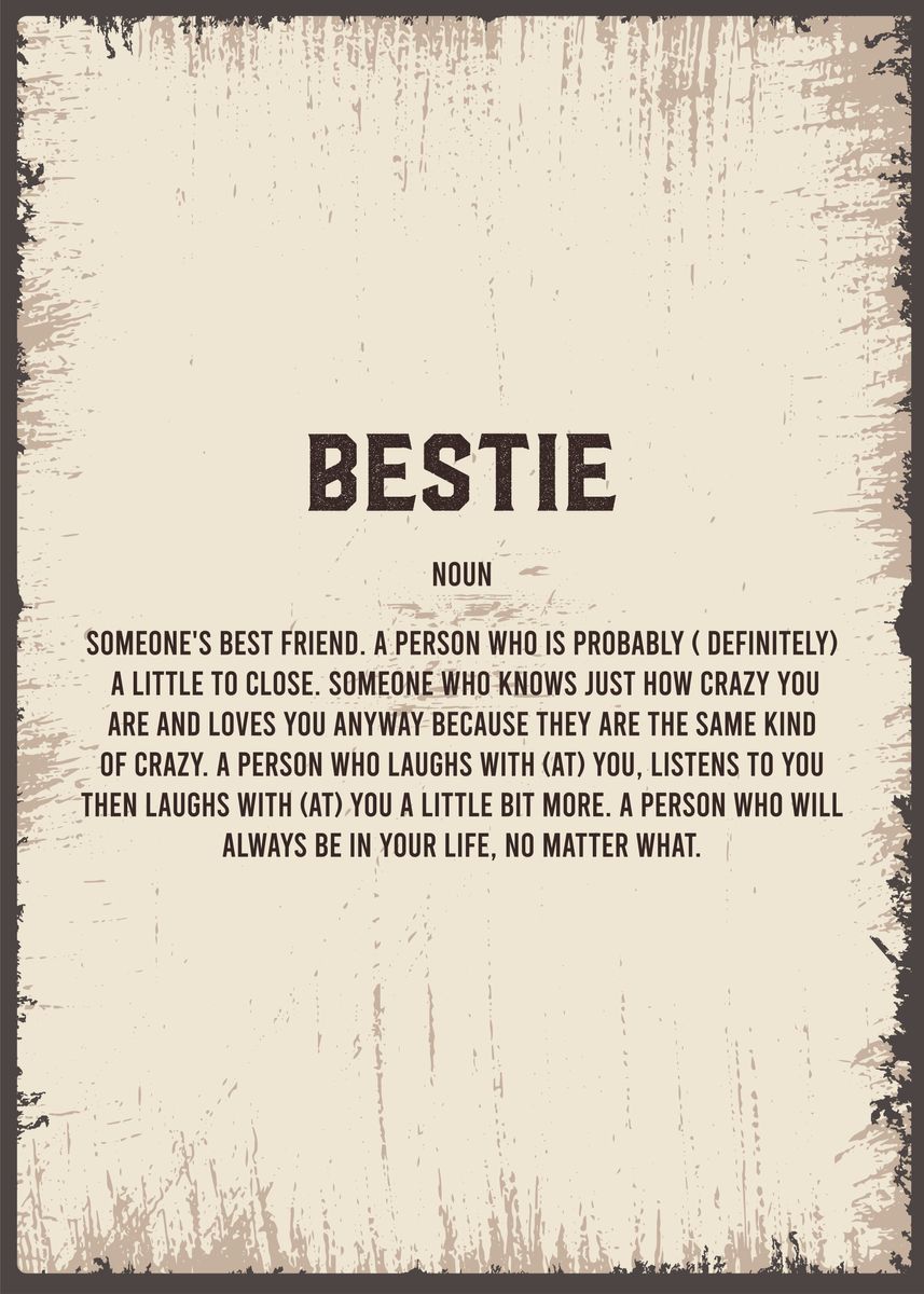'bestie' Poster, picture, metal print, paint by Trending Awesome