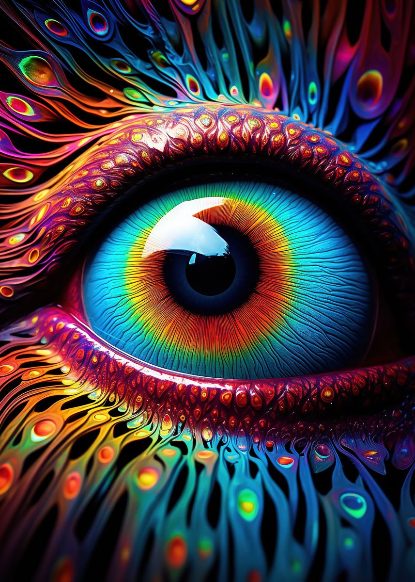 Psychedelic Human Eye Poster Picture Metal Print Paint By Ilyrin Displate