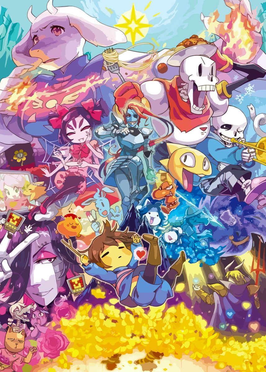 'Undertale game' Poster, picture, metal print, paint by V Styler | Displate