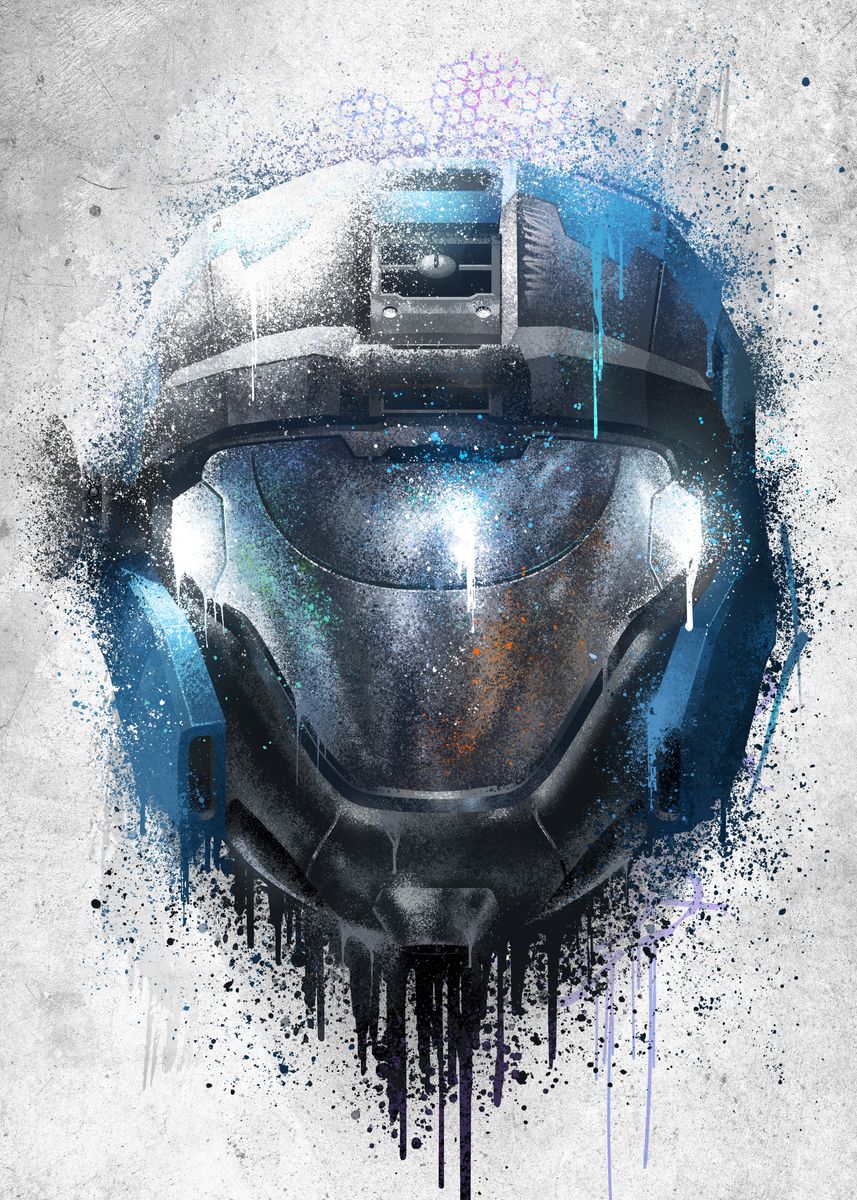 'Kat's Helmet' Poster, picture, metal print, paint by Halo Game | Displate